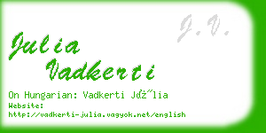 julia vadkerti business card